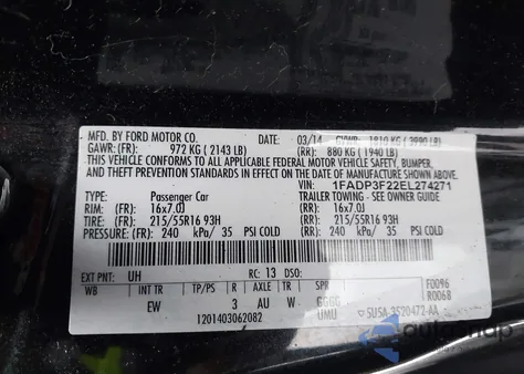 2014 Ford Focus Se z USA, uszkodzony, nr VIN 1FADP3F22EL274271